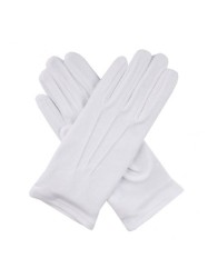 Хлопчатобумажные перчатки белые со строчкой
